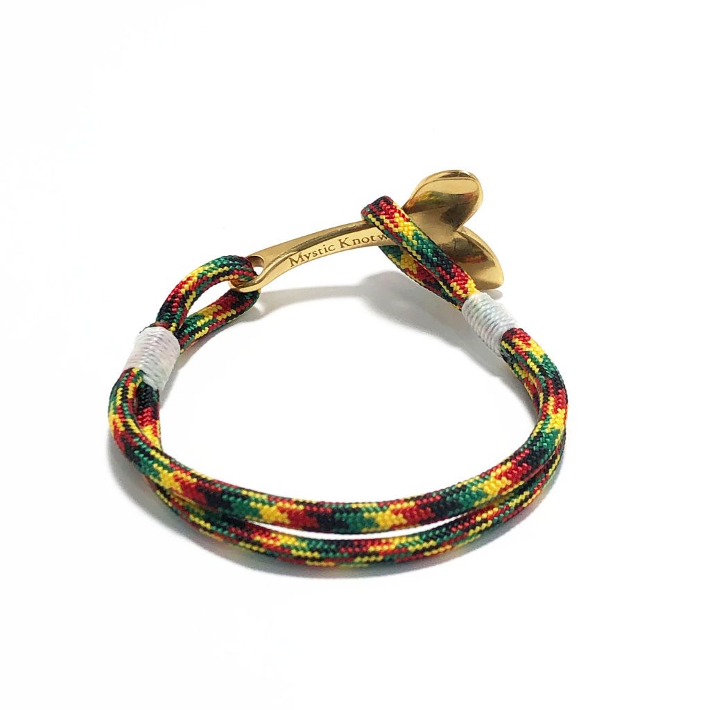 Rasta Nautical Whale Tail Bracelet Brass 191 Mystic Knotwork 