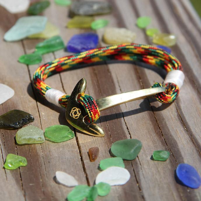 Rasta Nautical Anchor Bracelet Brass 191 Mystic Knotwork 