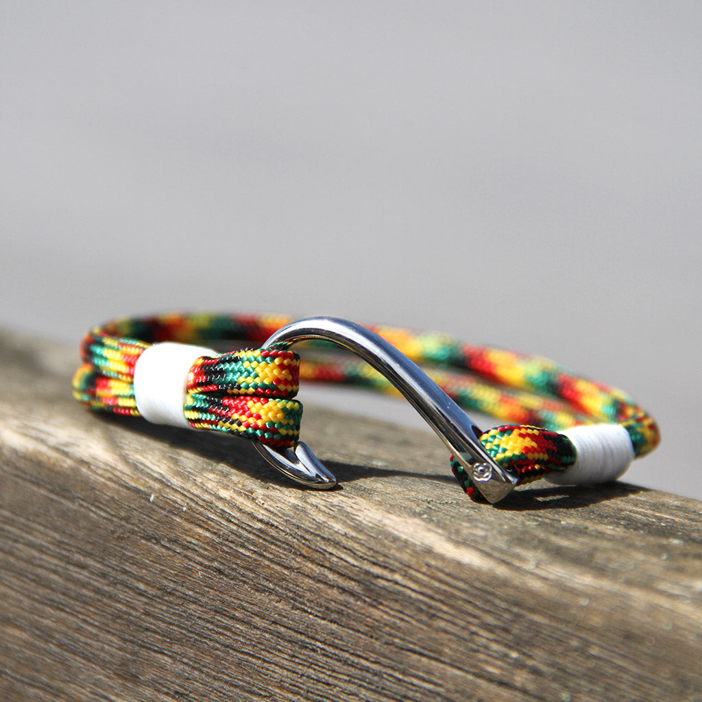 Rasta Nautical Fish Hook Bracelet 191 Bracelets Mystic Knotwork 