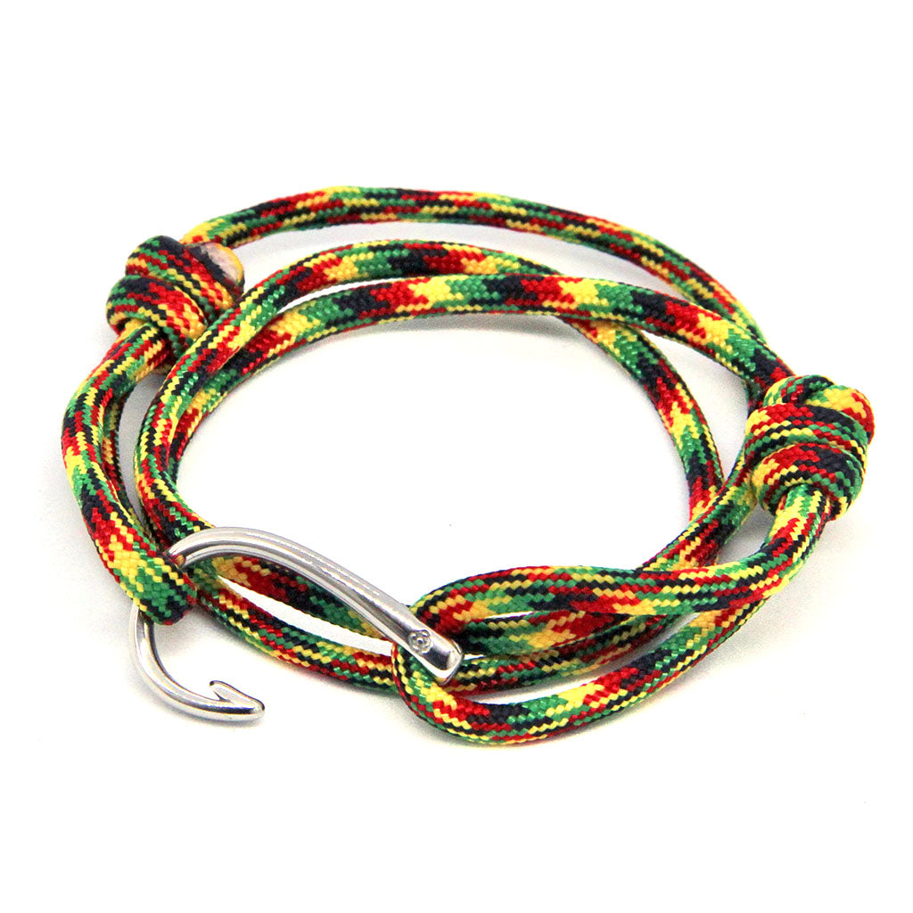 Adjustable Fish Hook Wrap Rasta 191 Bracelets Mystic Knotwork 