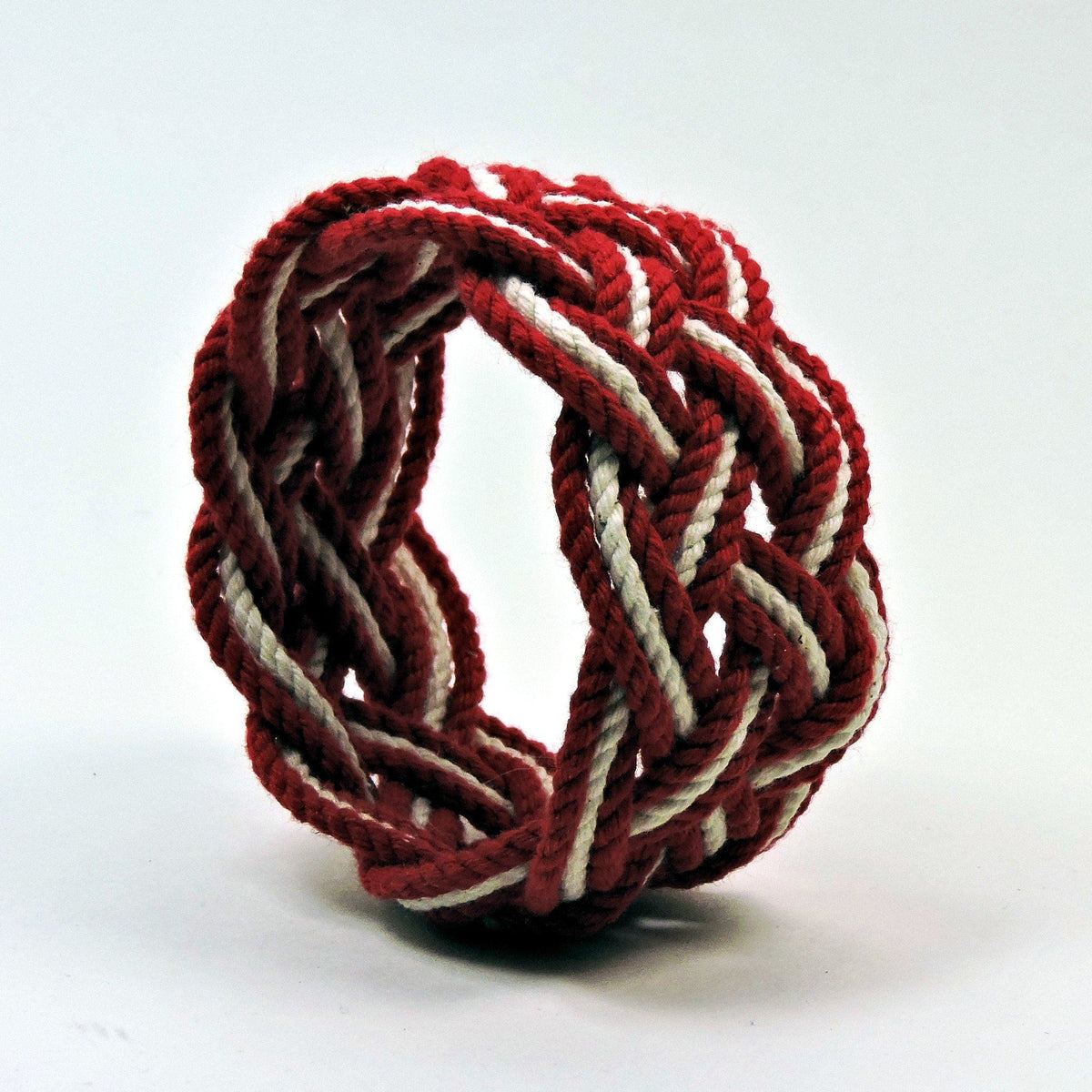 Nautical Knot Wide Striped Sailor Knot Bracelet handmade at Mystic Knotwork