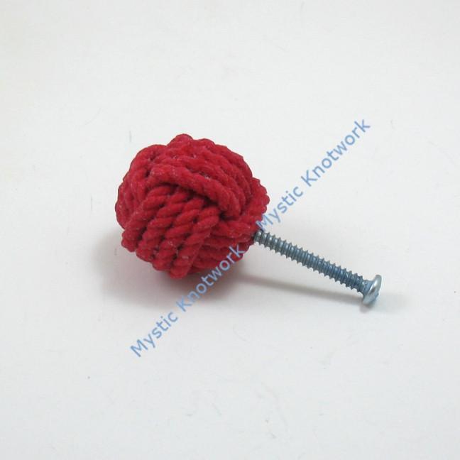 Nautical Knot Monkey Fist Drawer Pull Knobs handmade at Mystic Knotwork