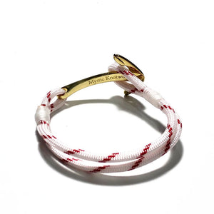 Red Stripe Nautical Anchor Bracelet Brass 164 Mystic Knotwork 