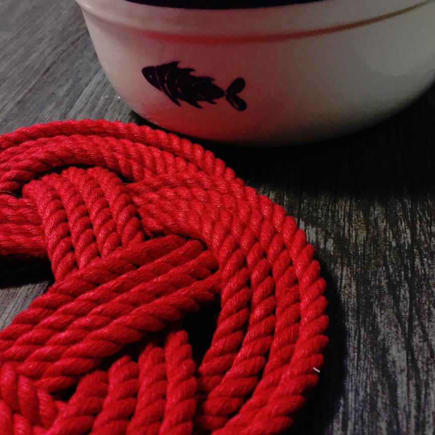 Nautical 7 Nautical Sailor Knot Trivet, Red Cotton Rope, Small