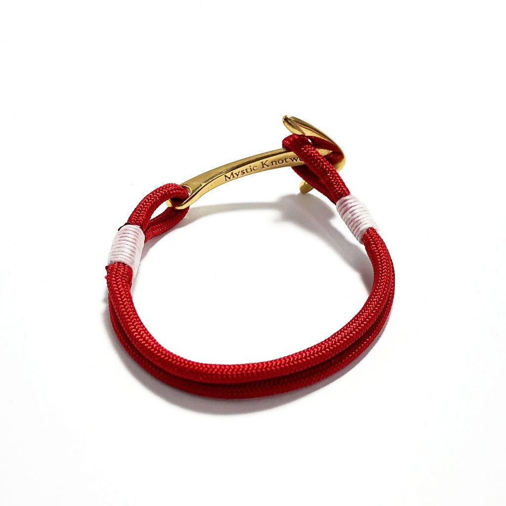 Red Nautical Anchor Bracelet Brass 028 Mystic Knotwork 
