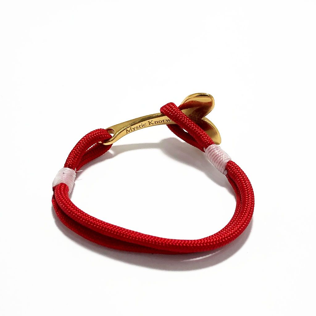 Red Nautical Whale Tail Bracelet Brass 028 Mystic Knotwork 