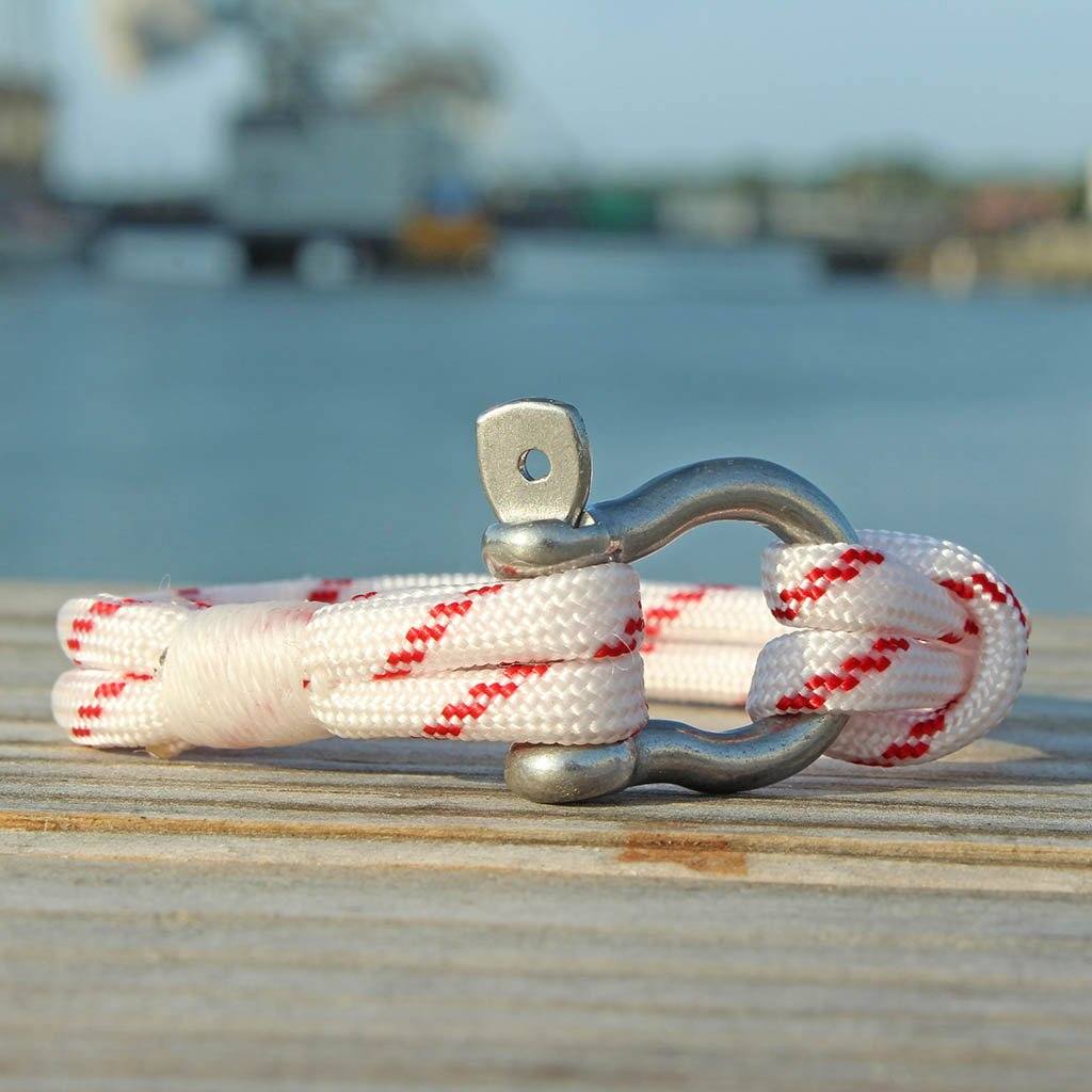 Red Stripe Nautical Shackle Bracelet 164 Mystic Knotwork 