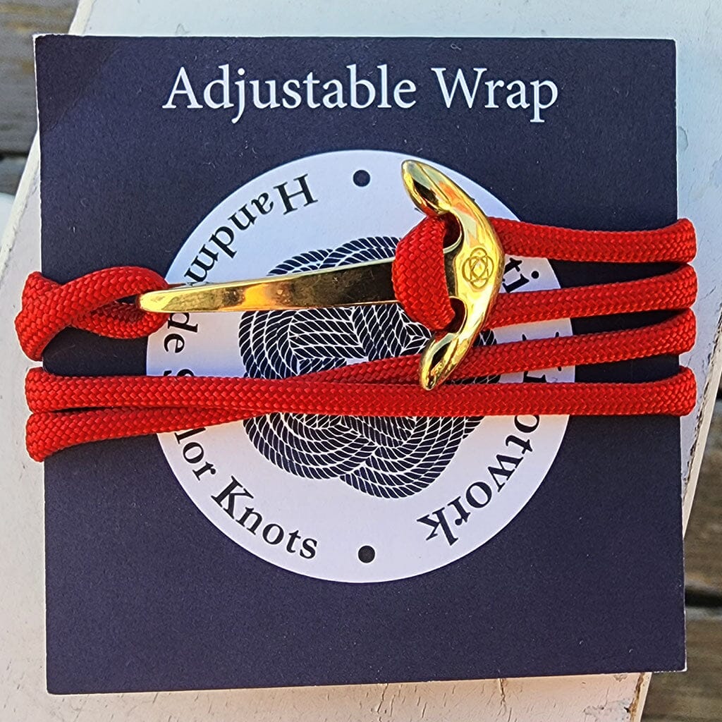 Red Adjustable Anchor Wrap Use as a Bracelet,Anklet,or Necklace 028 Mystic Knotwork 