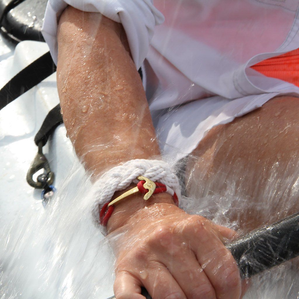 Red Nautical Anchor Bracelet Brass 028 Mystic Knotwork 