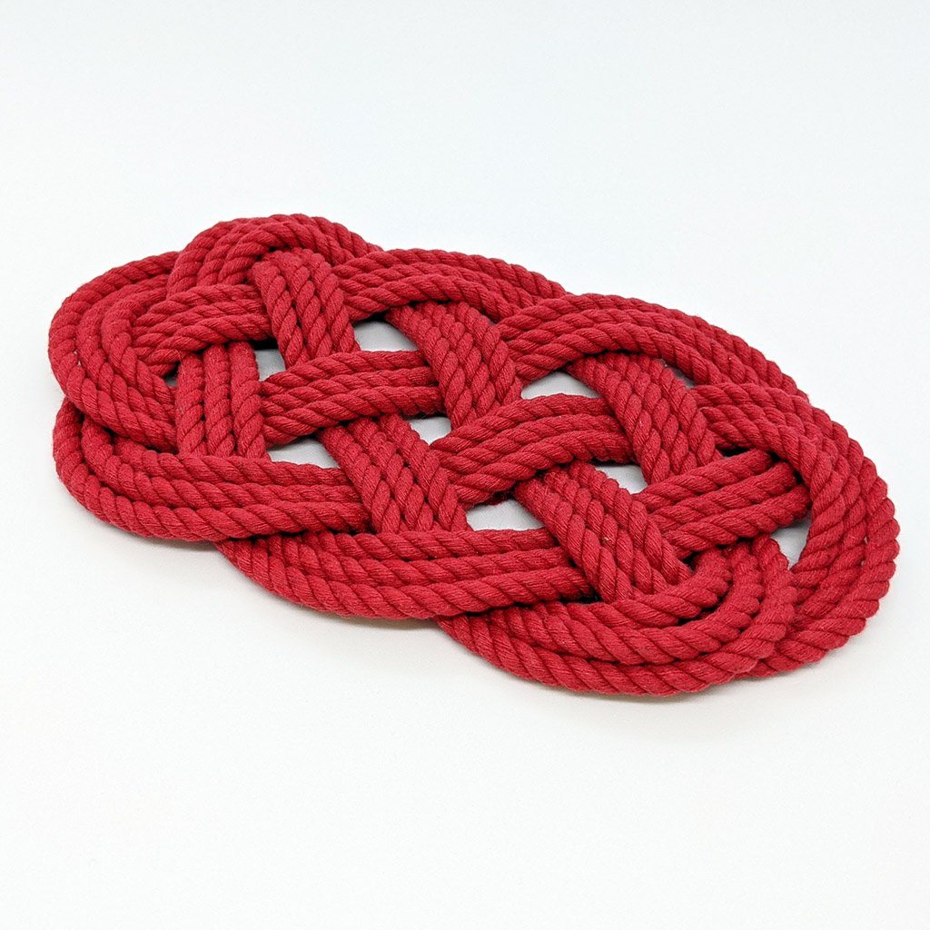Ocean Plait Nautical Trivet, 4 Color Choices Mystic Knotwork Red 