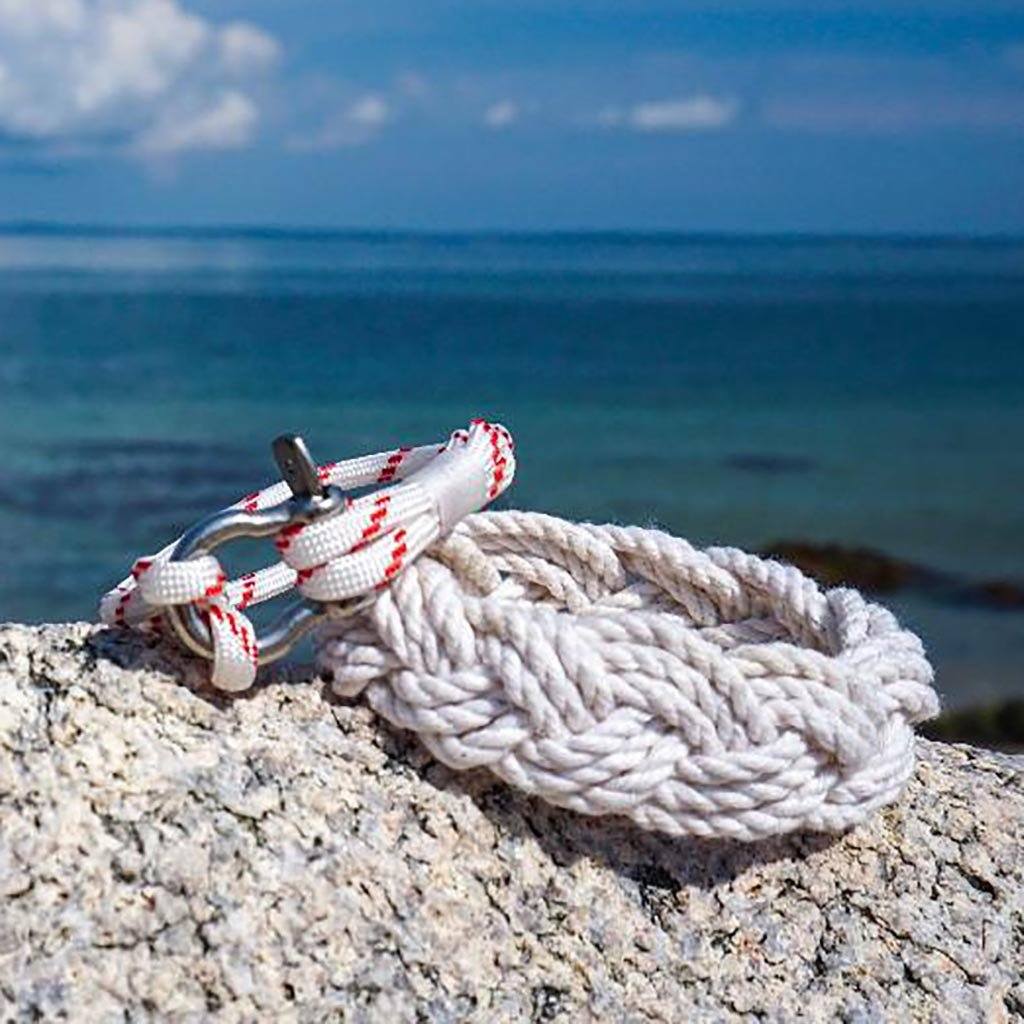 Red Stripe Nautical Shackle Bracelet 164 Mystic Knotwork 