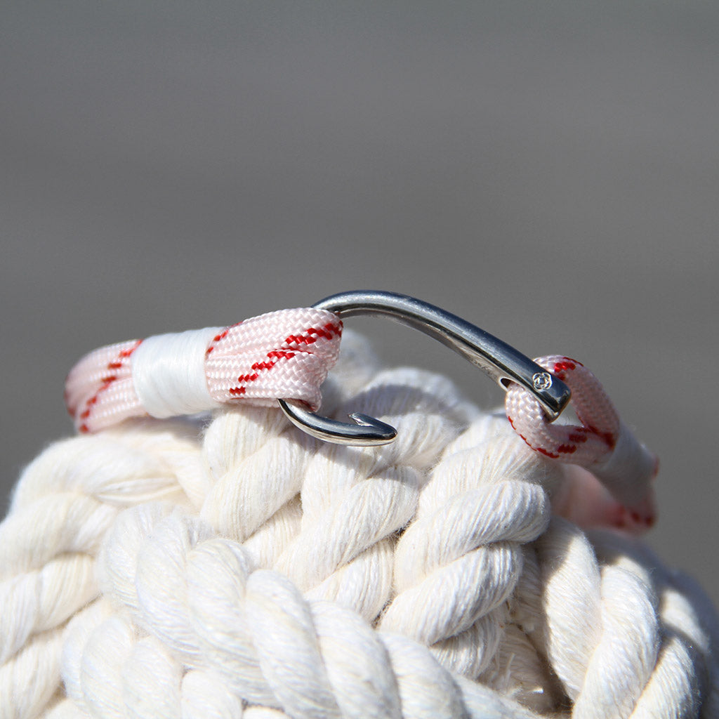 Red Stripe Nautical Fish Hook Bracelet 164 Bracelets Mystic Knotwork 