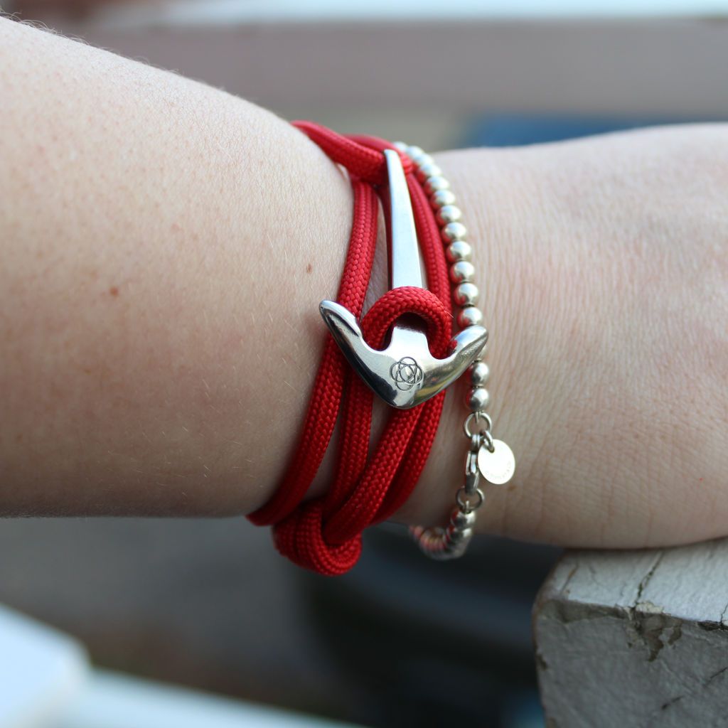 Red Adjustable Anchor Wrap Use as a Bracelet,Anklet,or Necklace 028 Mystic Knotwork 