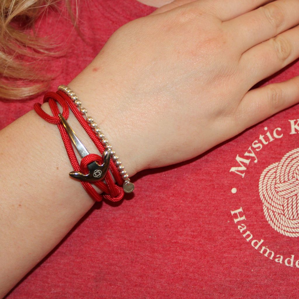 Red Adjustable Anchor Wrap Use as a Bracelet,Anklet,or Necklace 028 Mystic Knotwork 