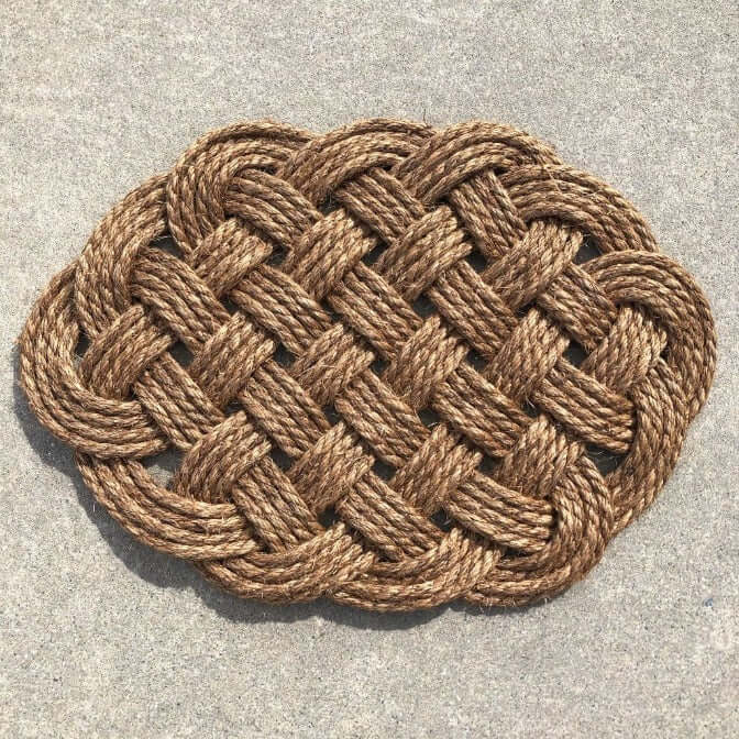 Woven Nautical Entry Rug, Round Door Mat - Mystic Knotwork
