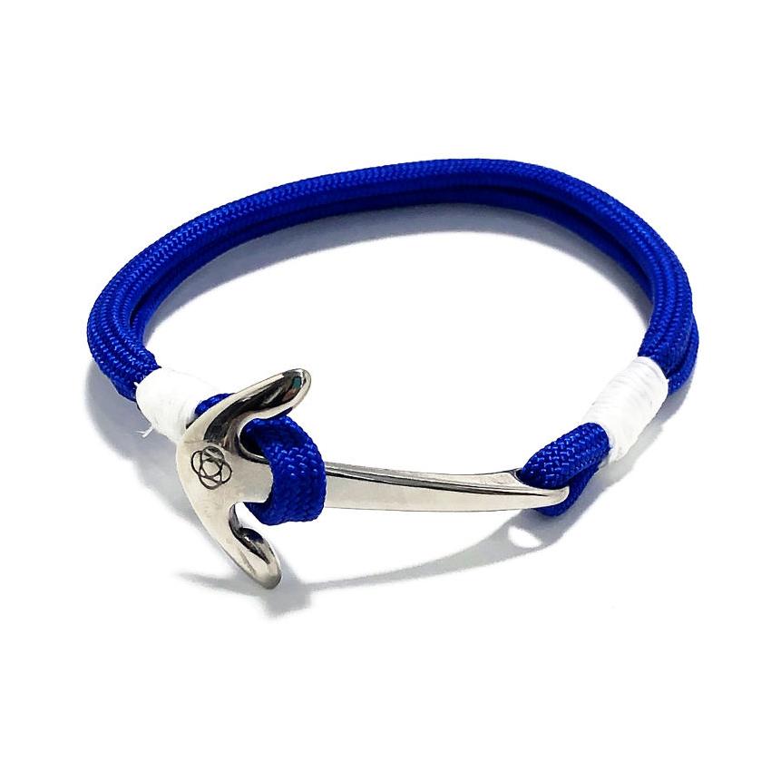 Navy Blue Leather Anchor Bracelet Mens Bracelet Leather 