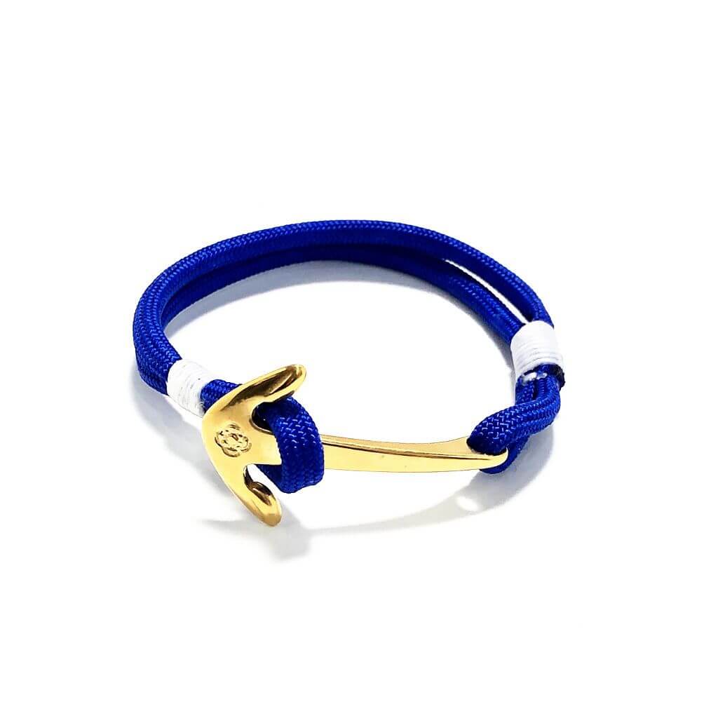 Nautical Royal Blue Nautical Anchor Bracelet Brass 029 handmade