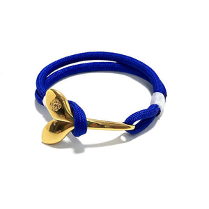 Royal Blue Nautical Whale Tail Bracelet Brass 029 Mystic Knotwork 