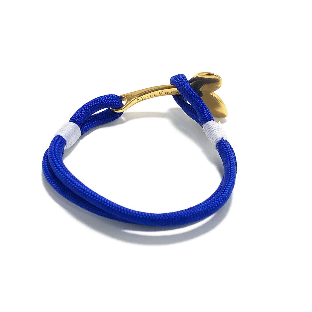 Royal Blue Nautical Whale Tail Bracelet Brass 029 Mystic Knotwork 