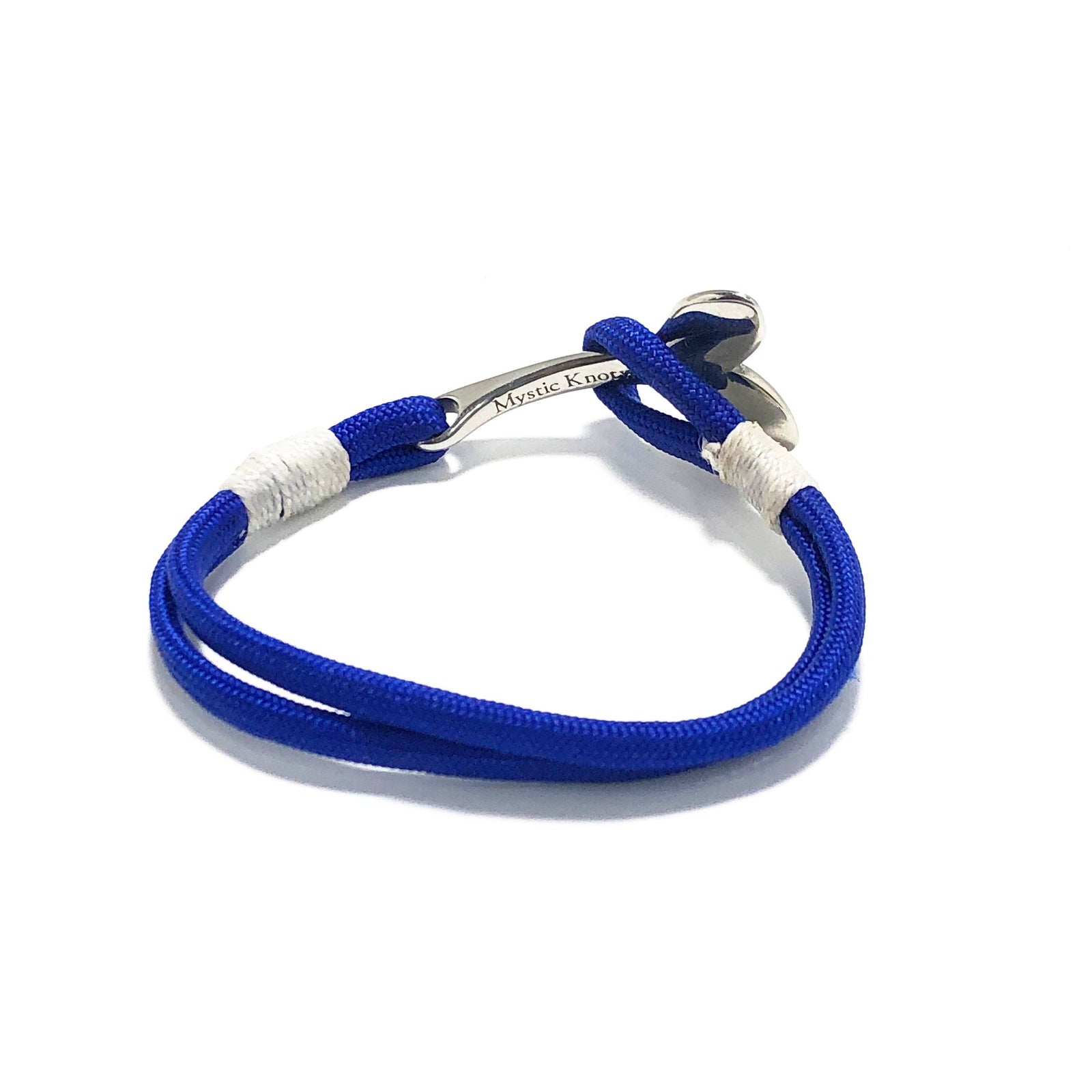 Nautical Knot Royal Blue Nautical Whale Tail Bracelet Stainless Steel 29 handmade at Mystic Knotwork