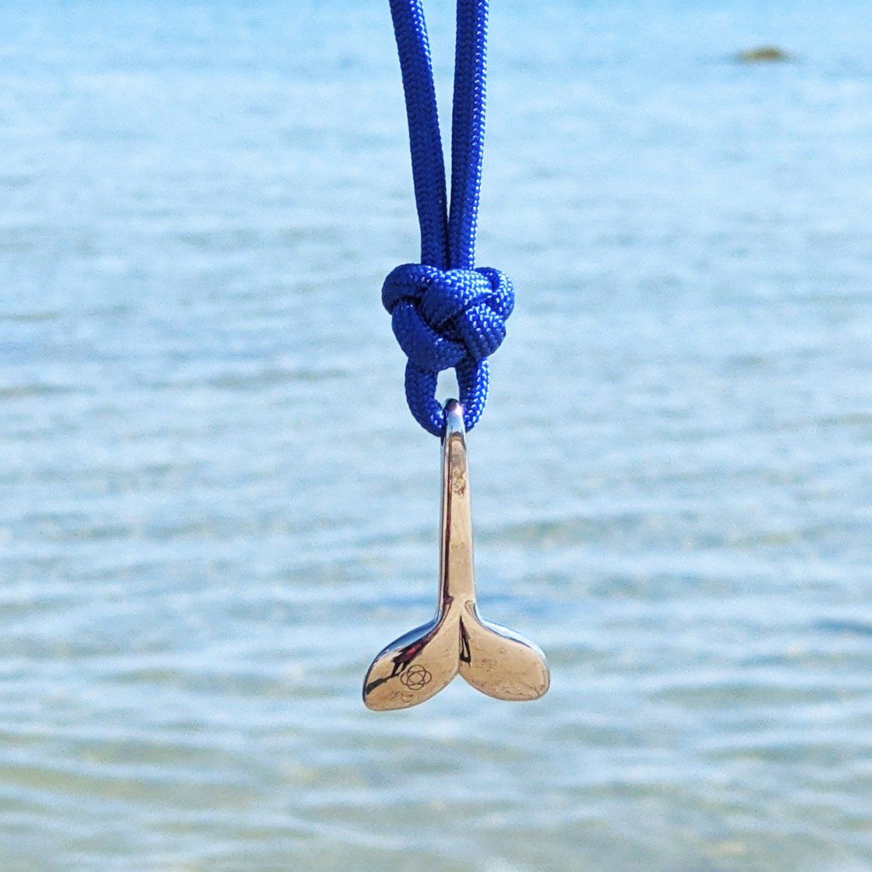 Royal Blue Whale Tail Adjustable Necklace Stainless Steel 029 Mystic Knotwork 