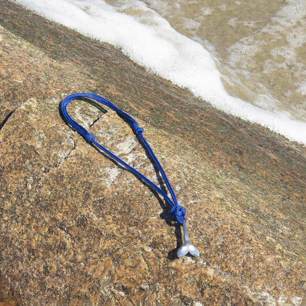 Royal Blue Whale Tail Adjustable Necklace Stainless Steel 029 Mystic Knotwork 