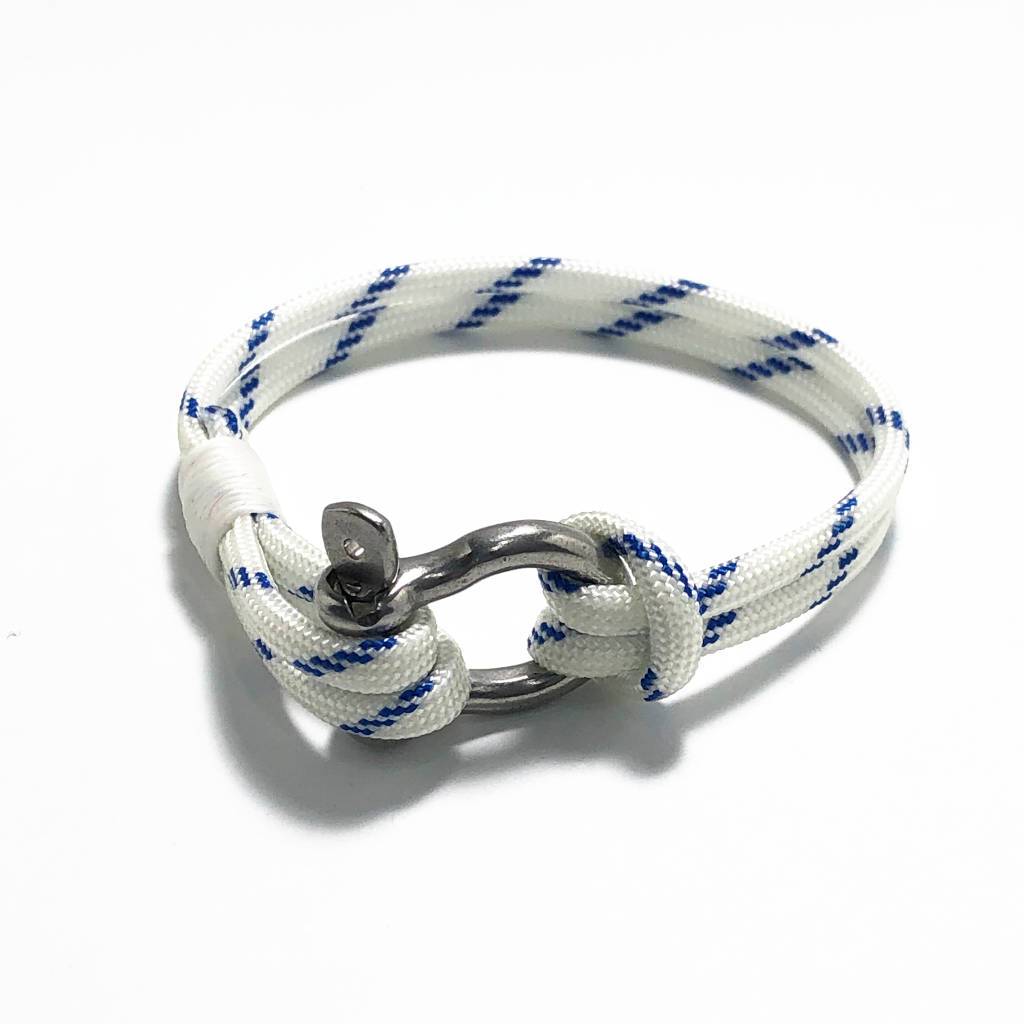 Nashville: Black & White Nautical Rope Bracelet with Shackle - Maggie &  Milly