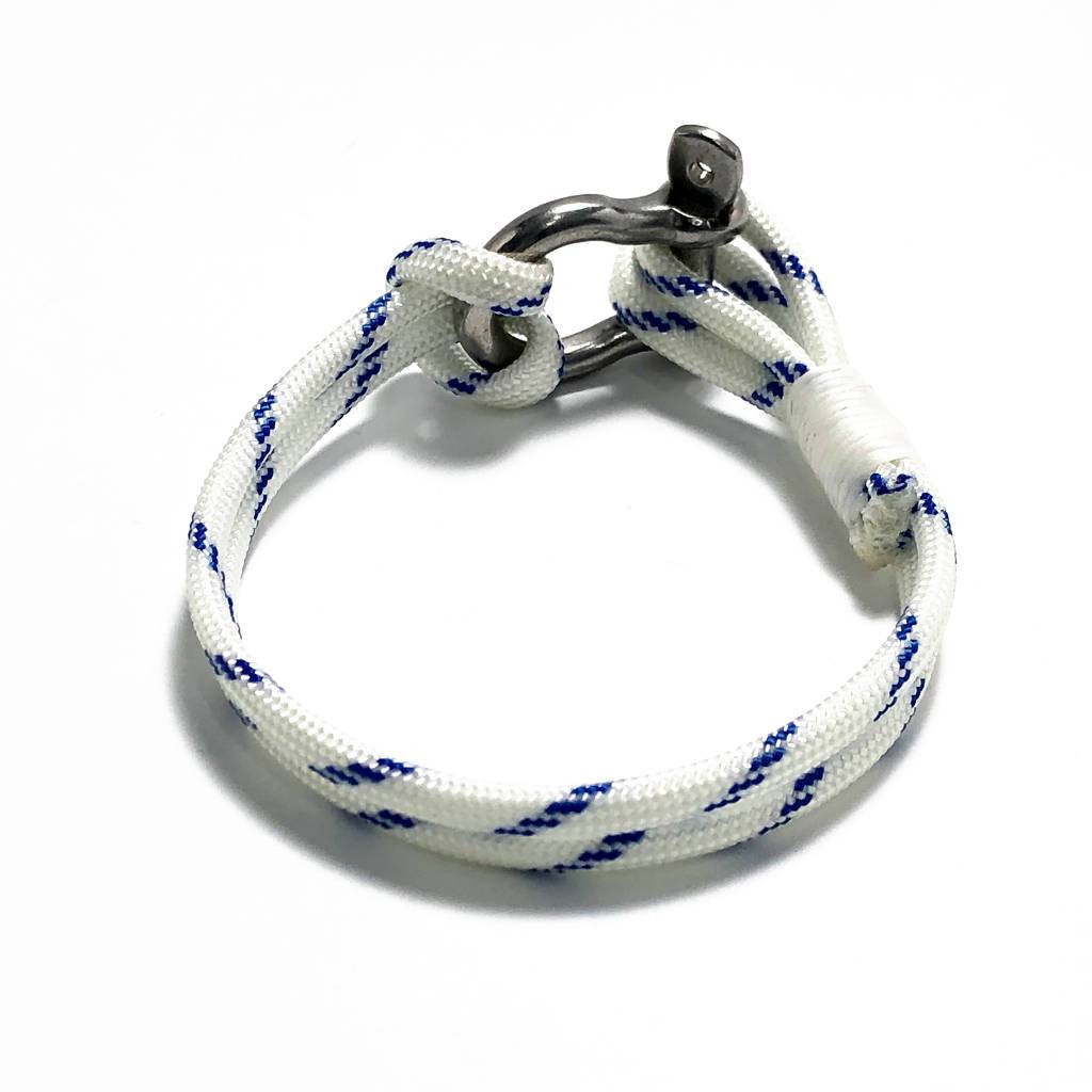 Blue Stripe Nautical Shackle Bracelet 165 Medium 7