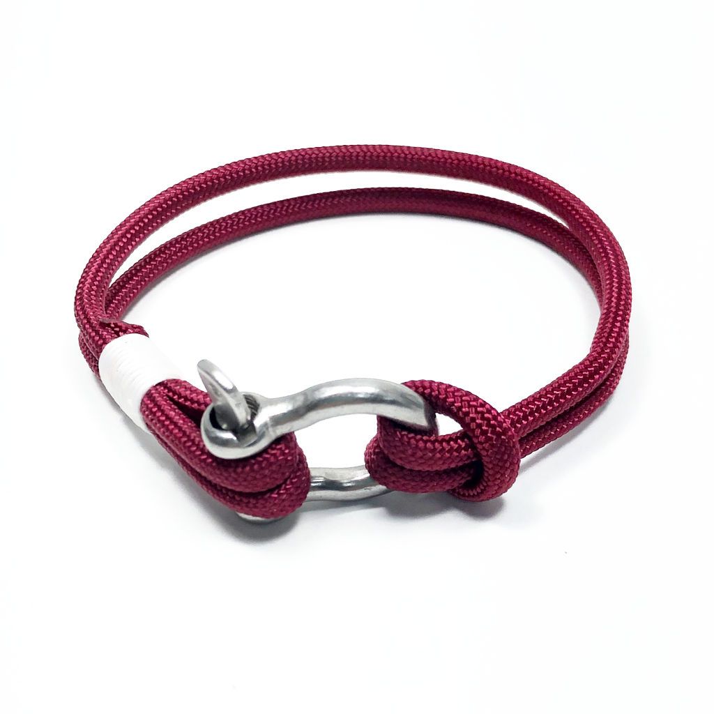 Burgundy Nautical Shackle Bracelet 022 Mystic Knotwork 