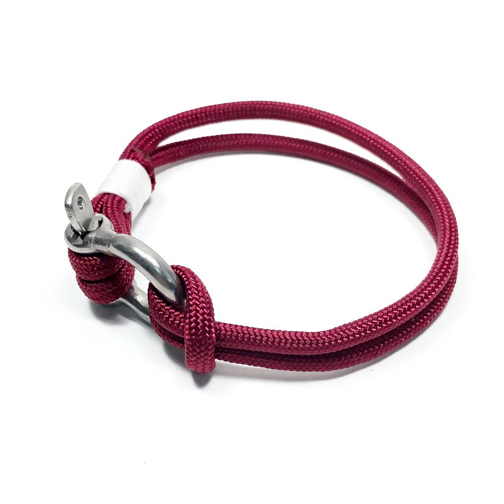 Burgundy Nautical Shackle Bracelet 022 Mystic Knotwork 