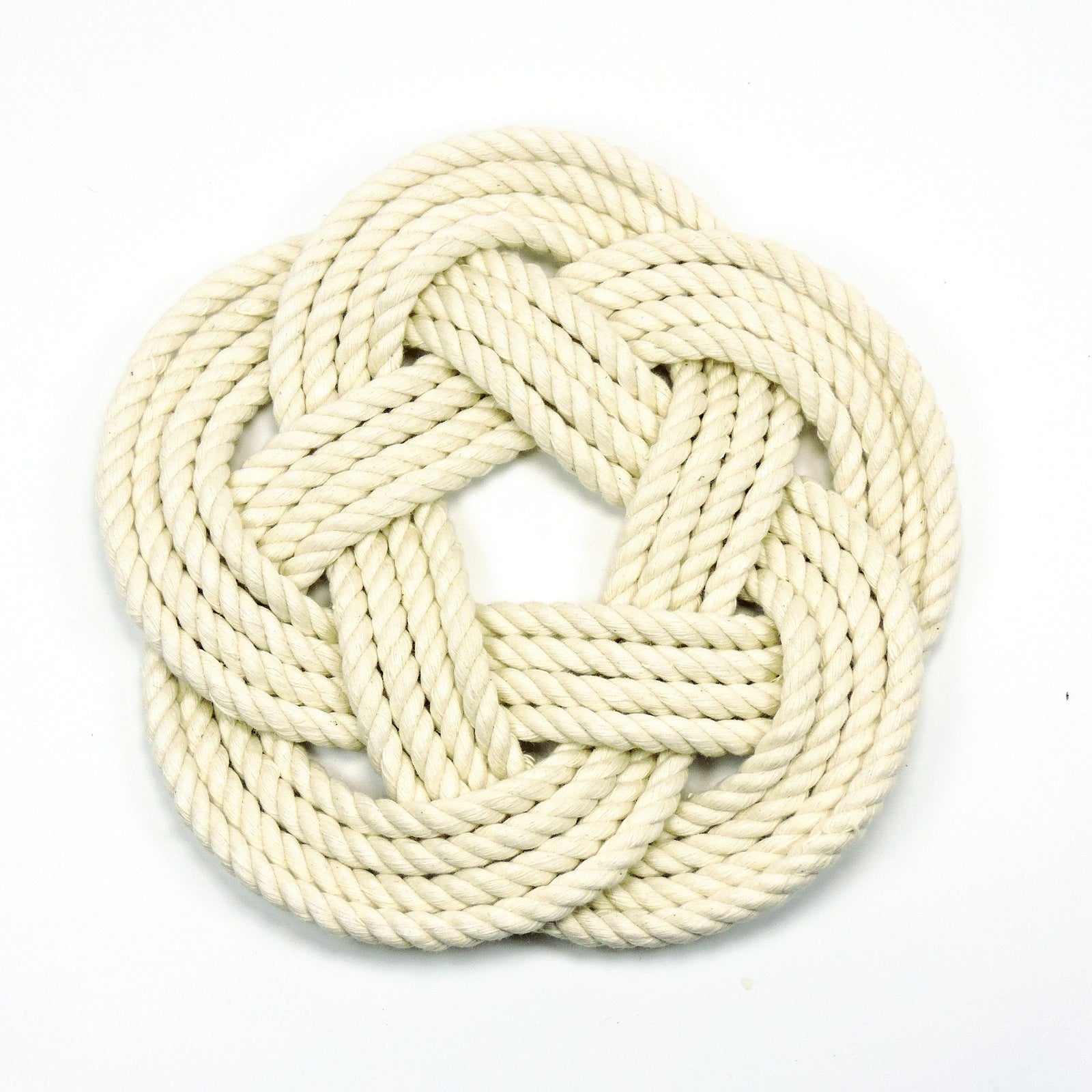 7" Nautical Sailor Knot Cotton Trivet, 5 Color Choices, Small trivet Mysticknotwork.com 