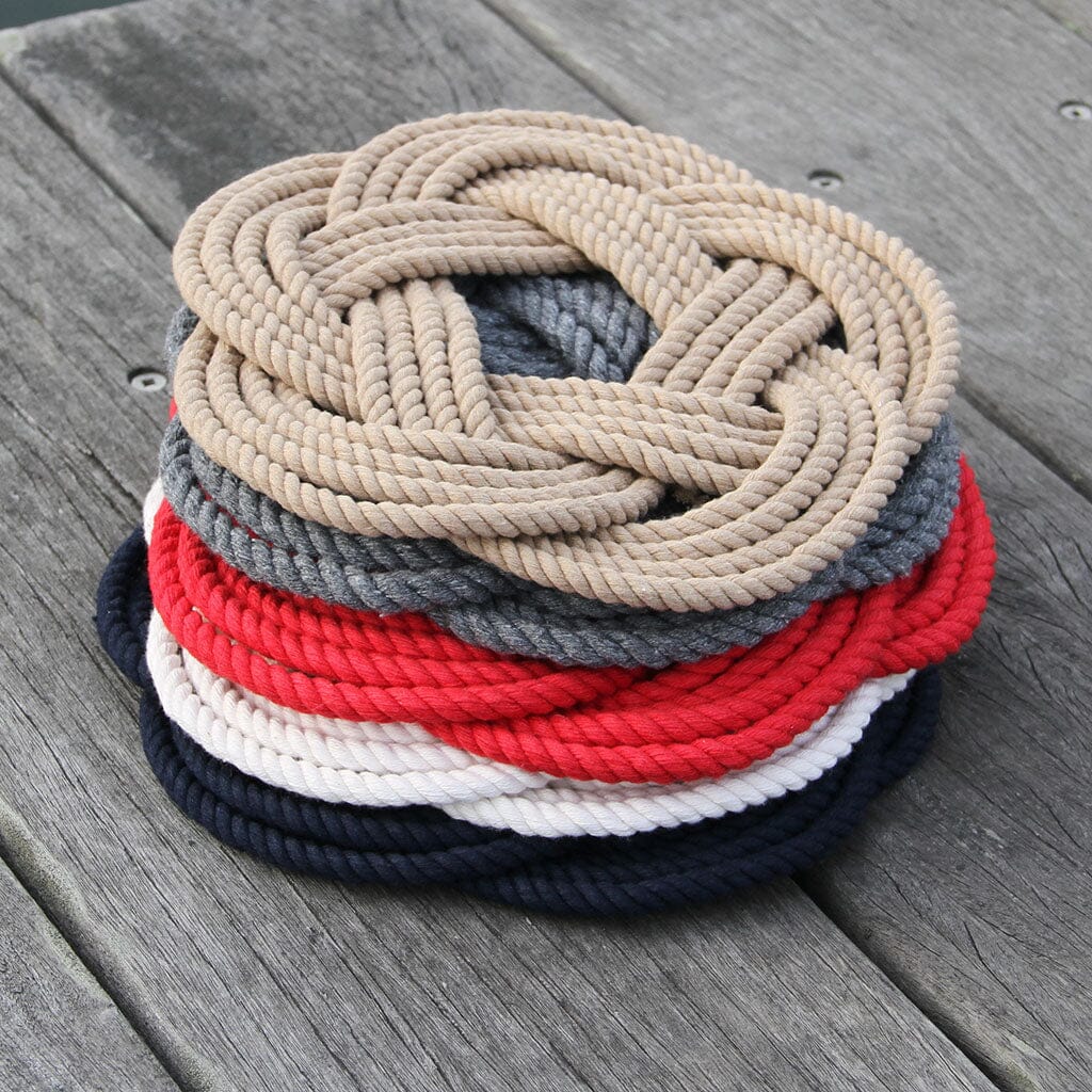 7 Nautical Sailor Knot Trivet, Tan Cotton Rope, Small