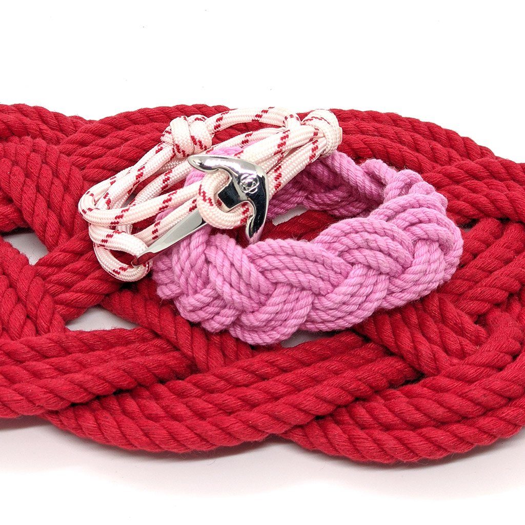 Red Stripe Adjustable Anchor Wrap Use as a Bracelet, Anklet, or Necklace 028 Mystic Knotwork 