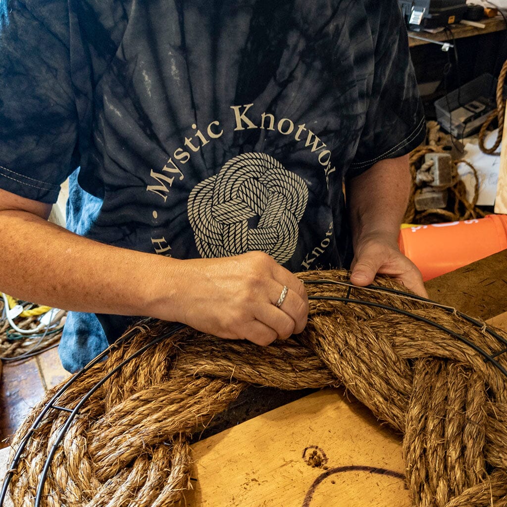 Nautical Wreath, Manila Rope Wreath Sailor Knot Wreath for wall or Centerpiece home decoration Mysticknotwork.com 