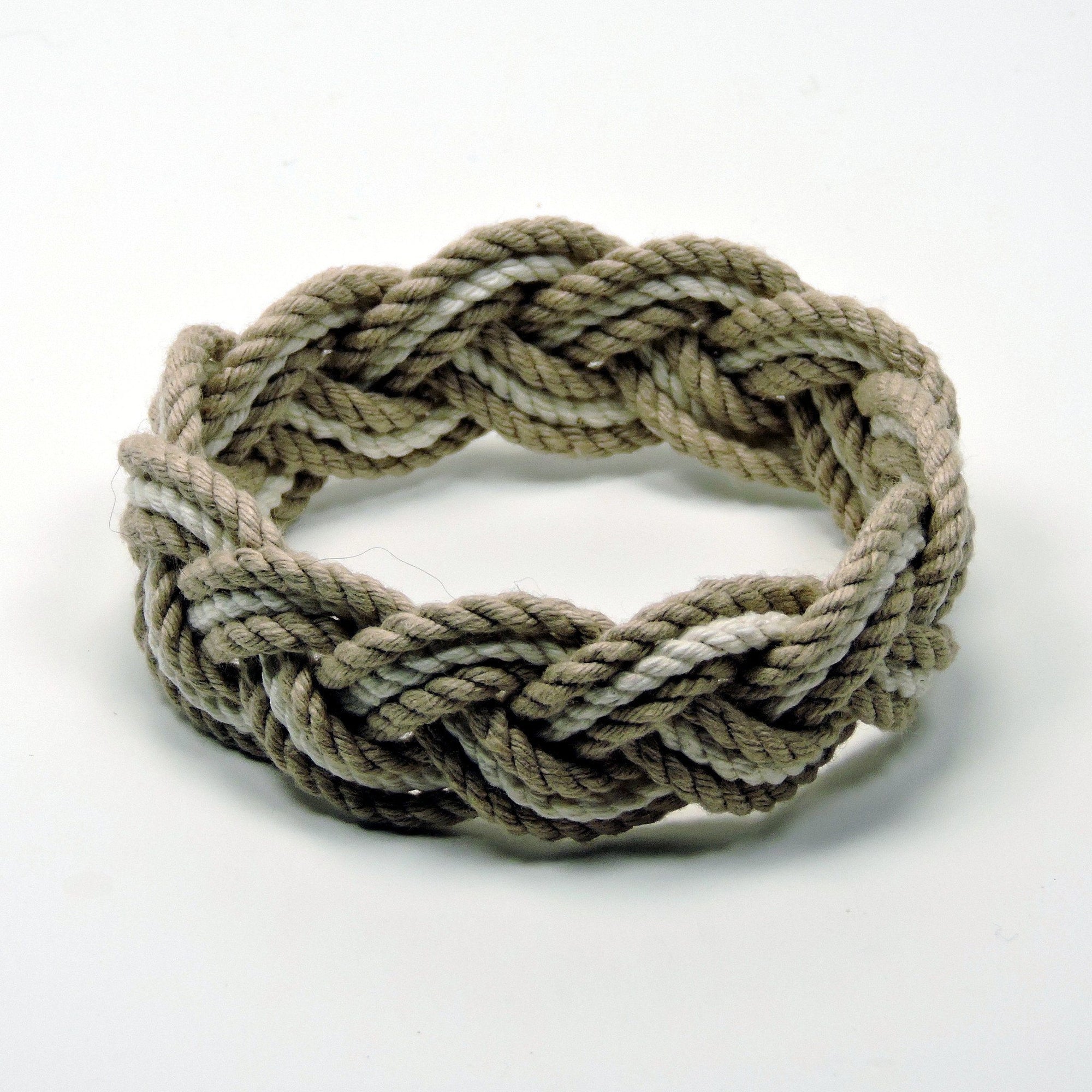 Nautical Knot Striped Sailor Bracelet, Tropical Colors w/ White Stripe handmade at Mystic Knotwork