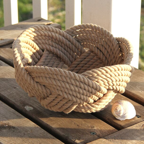 Celtic Knot Tan Woven Cotton Bowl home decoration Mystic Knotwork 