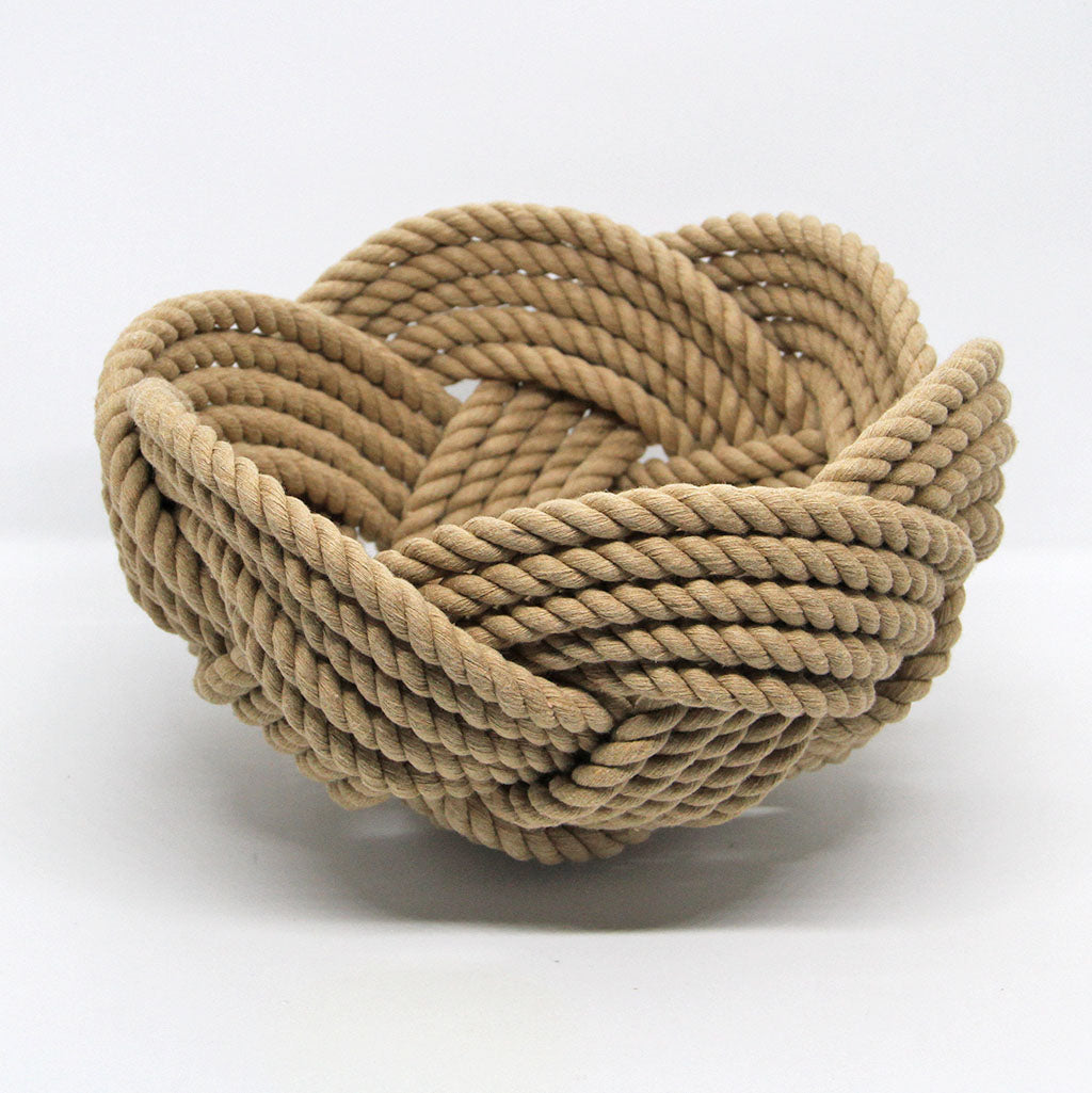 Celtic Knot Tan Woven Cotton Bowl home decoration Mystic Knotwork 