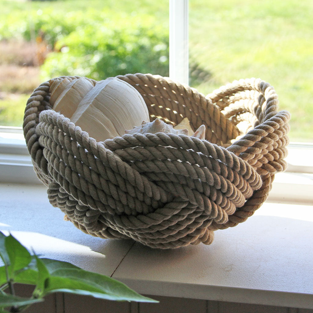 Celtic Knot Tan Woven Cotton Bowl home decoration Mystic Knotwork 
