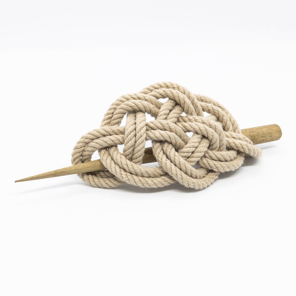 Celtic Weave Hair Stick Barrette in 17 Colors hair accessory Mystic Knotwork Tan 