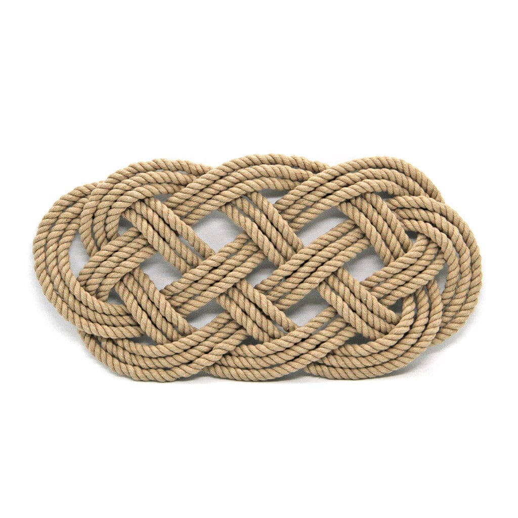 Ocean Plait Nautical Trivet, 5 Color Choices Mystic Knotwork Tan 