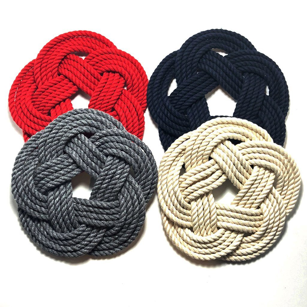 10" Nautical Sailor Knot Cotton Trivet, Large 4 Color Choices trivet Mysticknotwork.com 