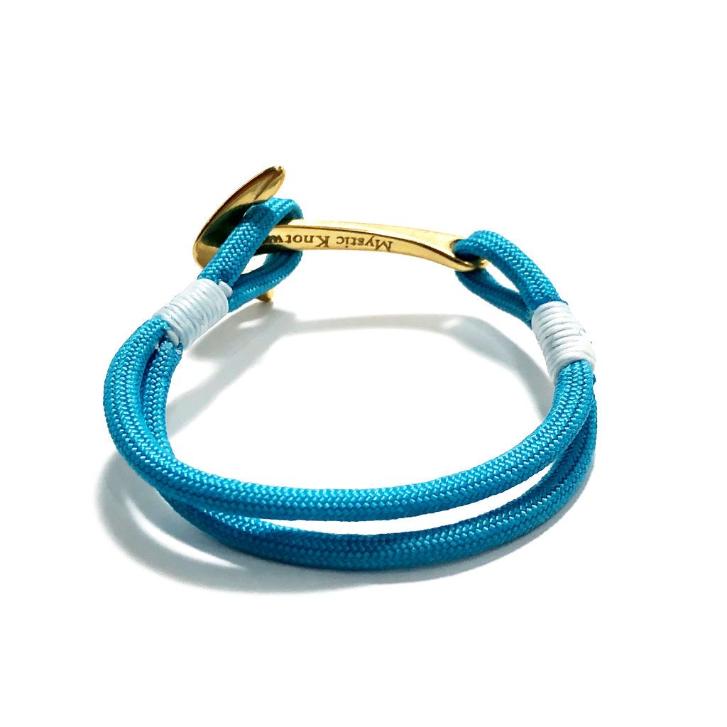 Turquoise Nautical Anchor Bracelet Brass 016 Mystic Knotwork 
