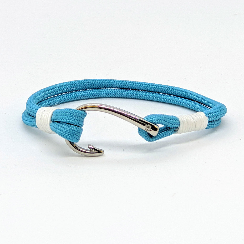 Fish Hook Nautical Bracelet 14 Color Choices Mystic Knotwork Small 6" turquoise 