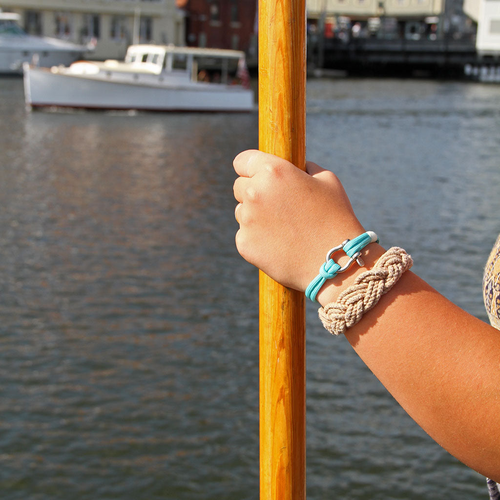 Nautical Turquoise Fish Hook Bracelet 016 handmade for $ 28.00