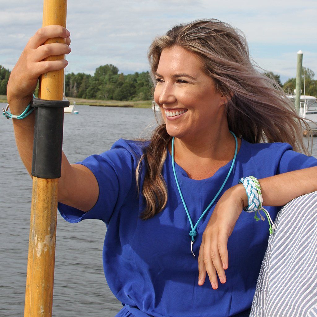 Turquoise Whale Tail Adjustable Necklace Stainless Steel 016 Mystic Knotwork 