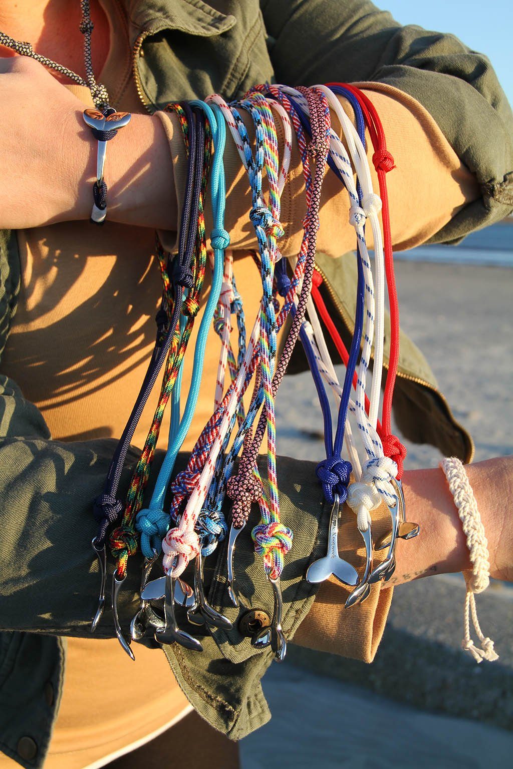 White Whale Tail Adjustable Necklace Stainless Steel 001 Mystic Knotwork 