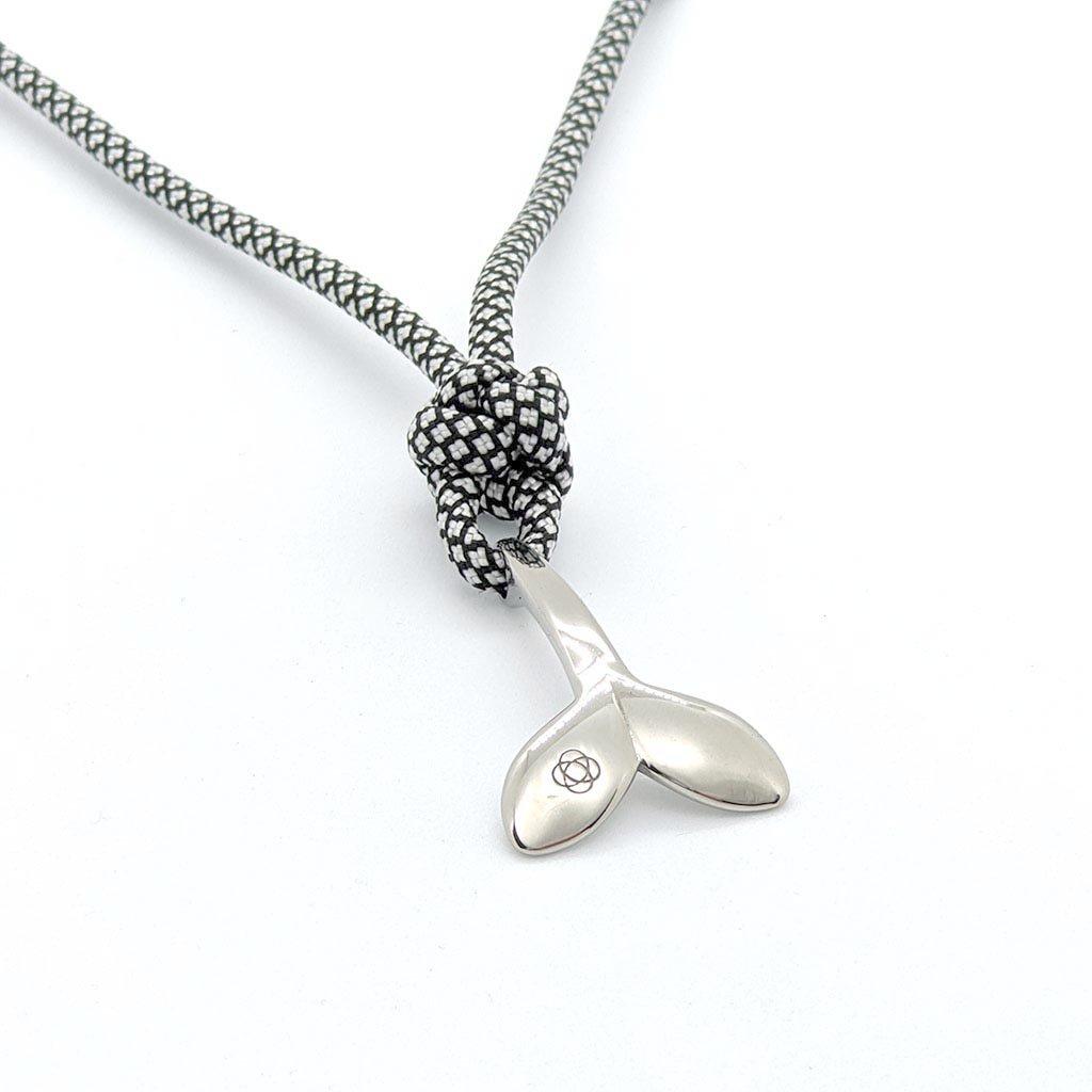 Black Diamond Whale Tail Adjustable Necklace Stainless Steel 167 Mystic Knotwork 