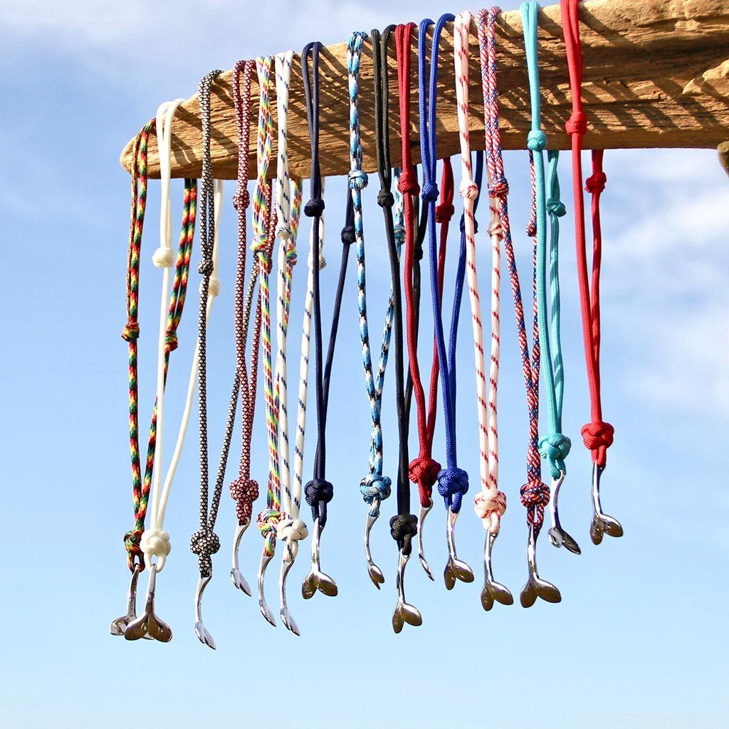 Burgundy Whale Tail Adjustable Necklace Stainless Steel 022 Mystic Knotwork 