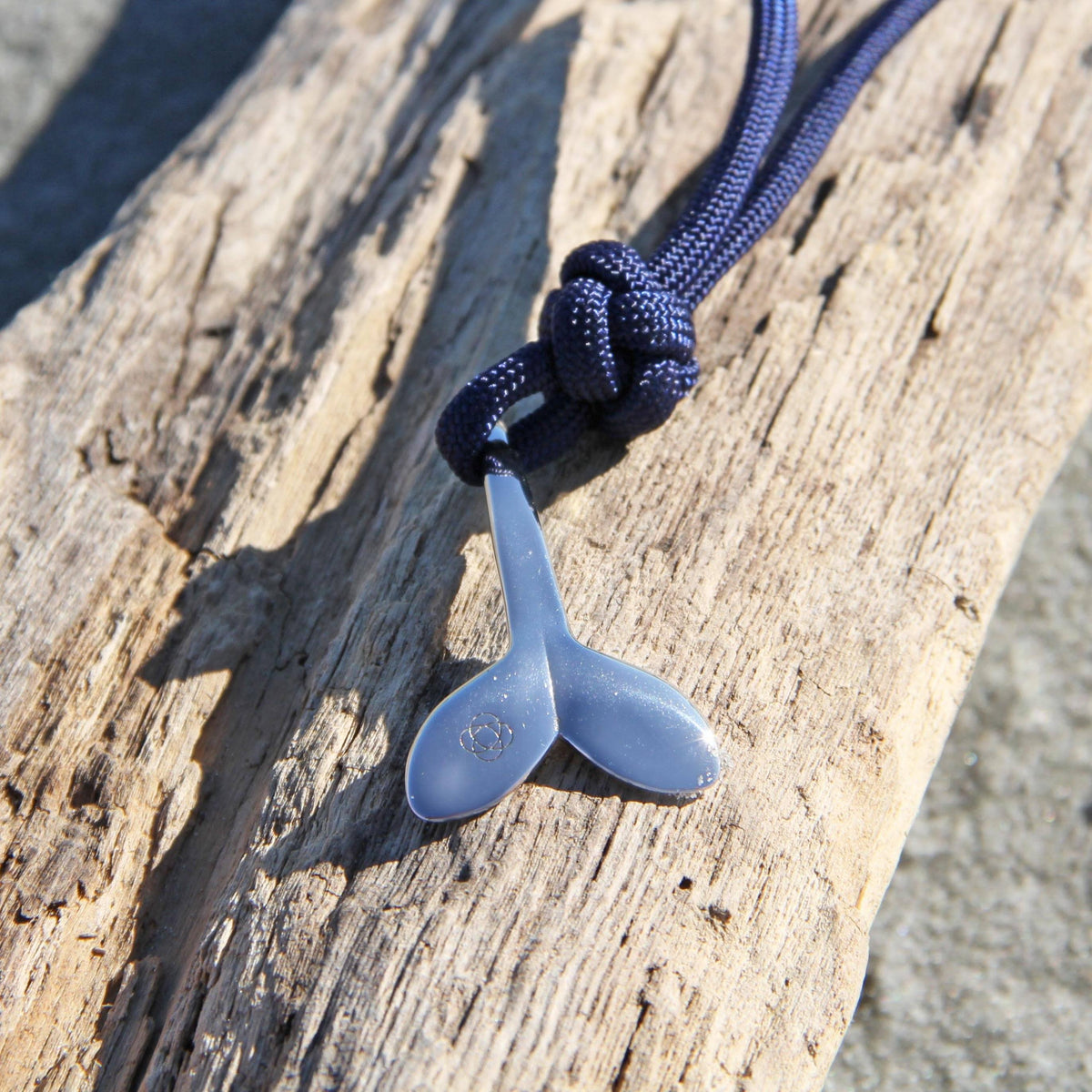 Navy Whale Tail Adjustable Necklace Stainless Steel 020 Mystic Knotwork 