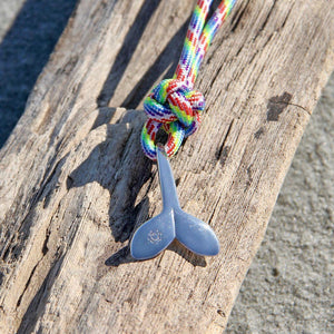 Rainbow Whale Tail Adjustable Necklace Stainless Steel 137 Mystic Knotwork 
